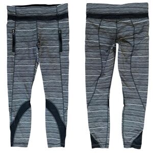 Lululemon Inspire Tight II (Mesh) Luxtreme Cyber Black Deep Coal / Black Size 6
